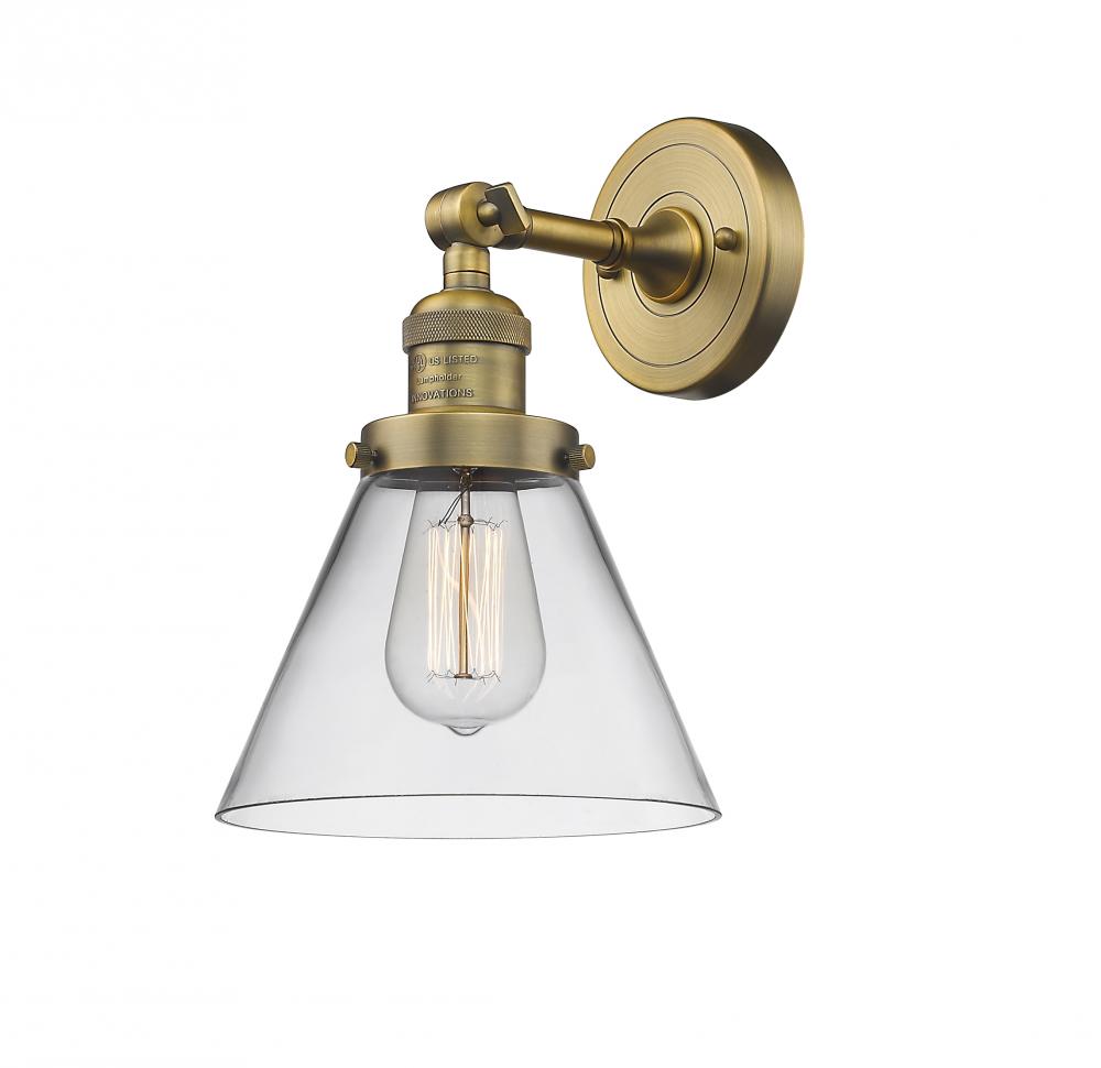 Cone - 1 Light - 8 inch - Brushed Brass - Sconce