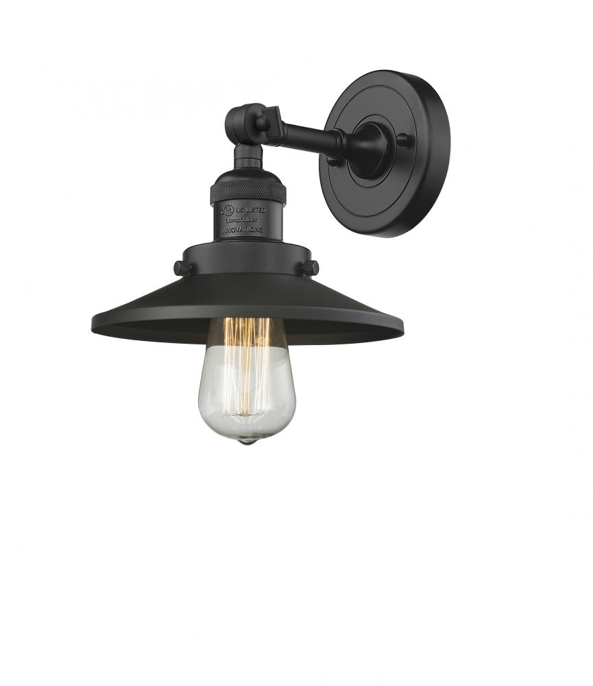 Railroad - 1 Light - 8 inch - Matte Black - Sconce