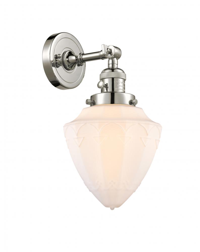 Bullet - 1 Light - 7 inch - Polished Nickel - Sconce