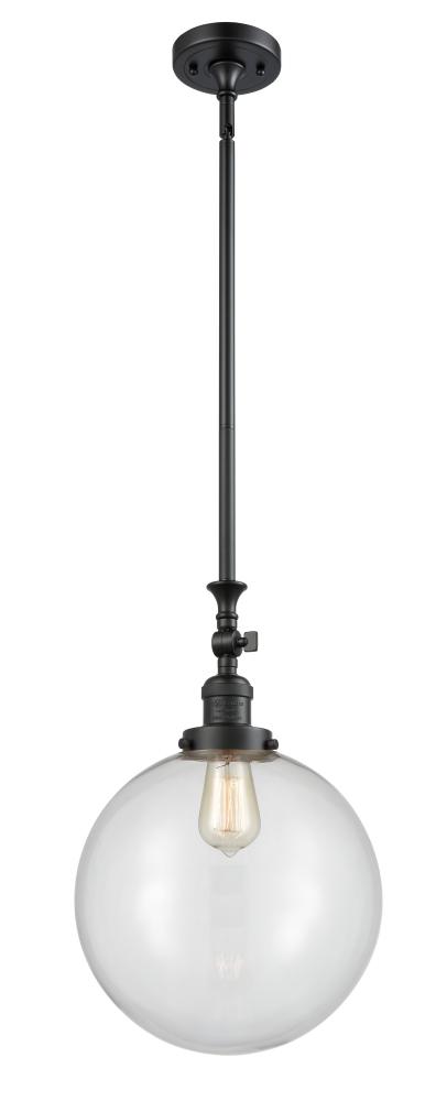 Beacon - 1 Light - 12 inch - Matte Black - Stem Hung - Mini Pendant