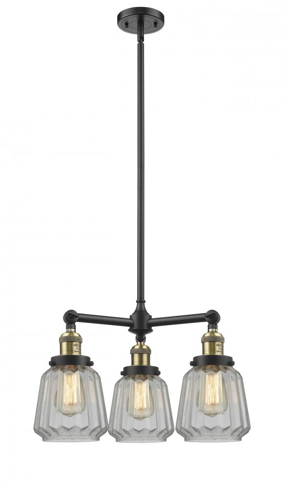 Chatham - 3 Light - 24 inch - Black Antique Brass - Stem Hung - Chandelier