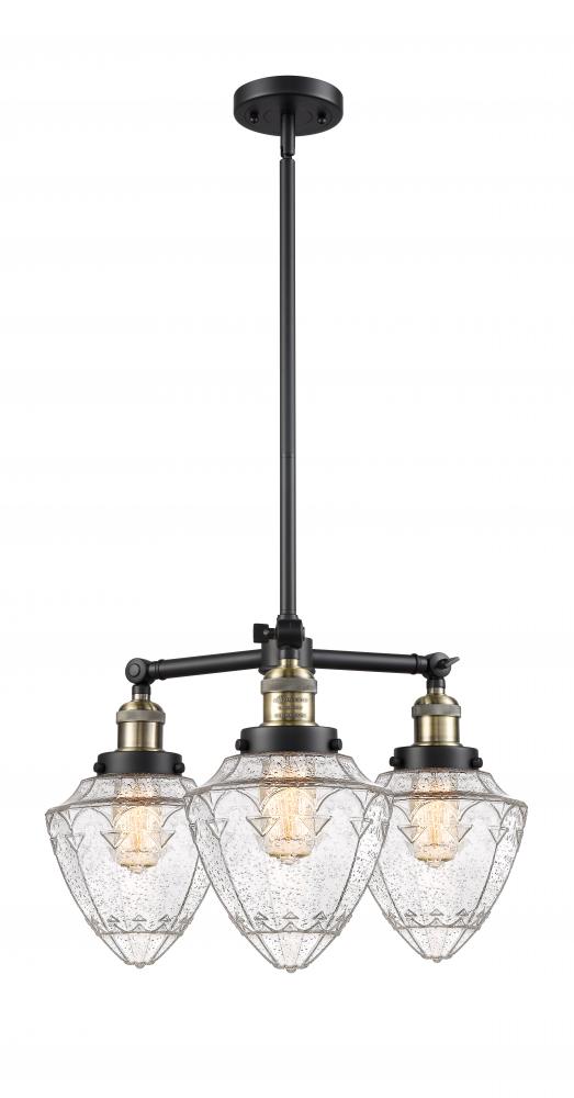 Bullet - 3 Light - 20 inch - Black Antique Brass - Stem Hung - Chandelier