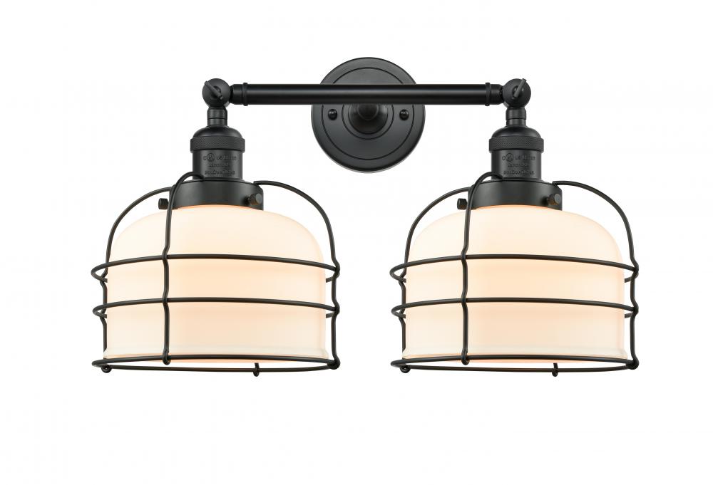 Bell Cage - 2 Light - 19 inch - Matte Black - Bath Vanity Light