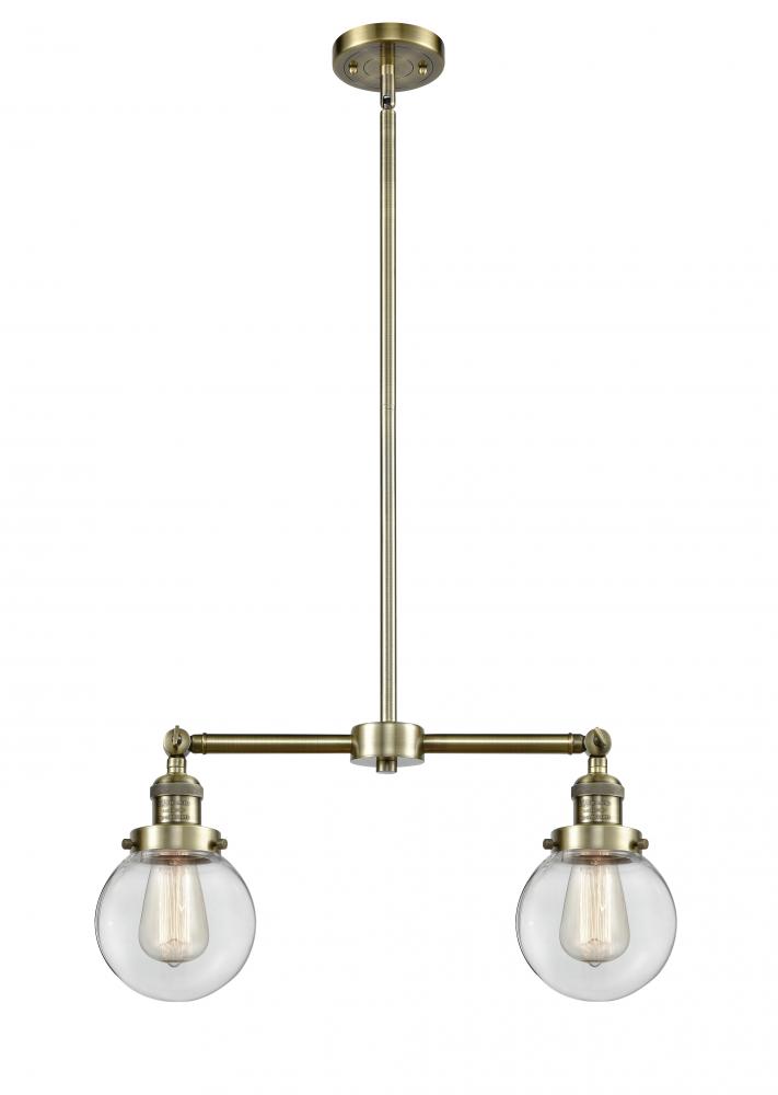 Beacon - 2 Light - 23 inch - Antique Brass - Stem Hung - Island Light