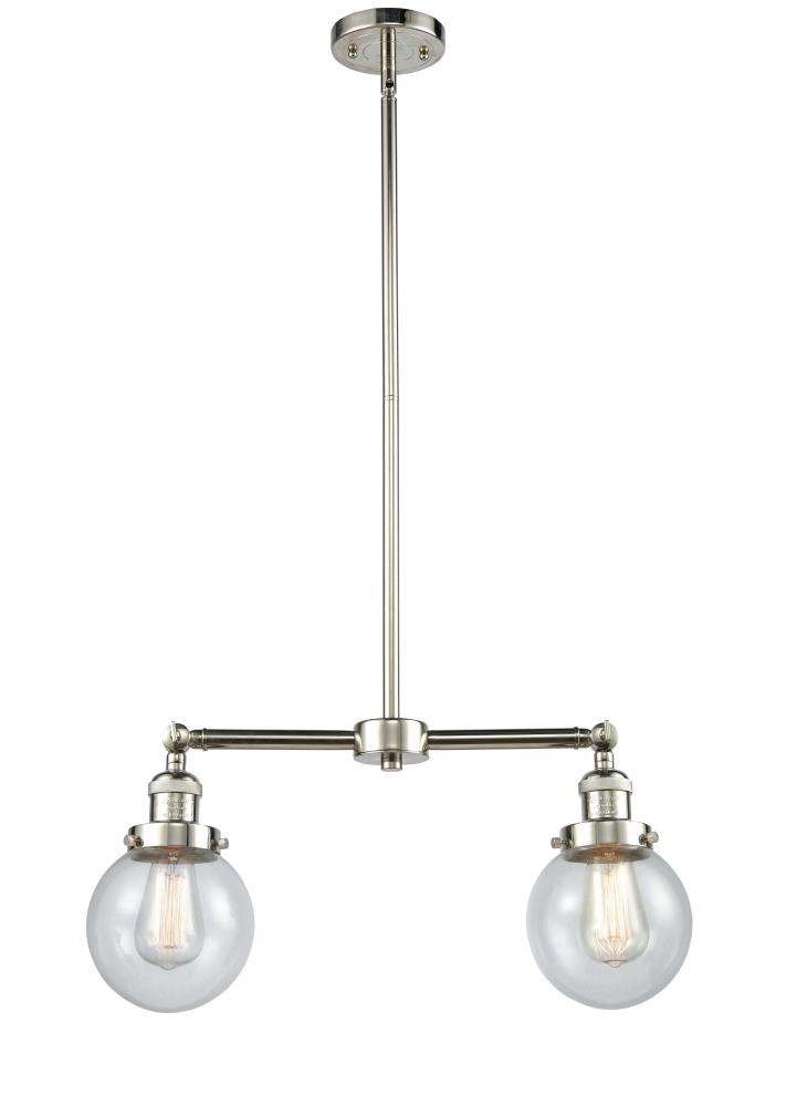 Beacon - 2 Light - 23 inch - Polished Nickel - Stem Hung - Island Light