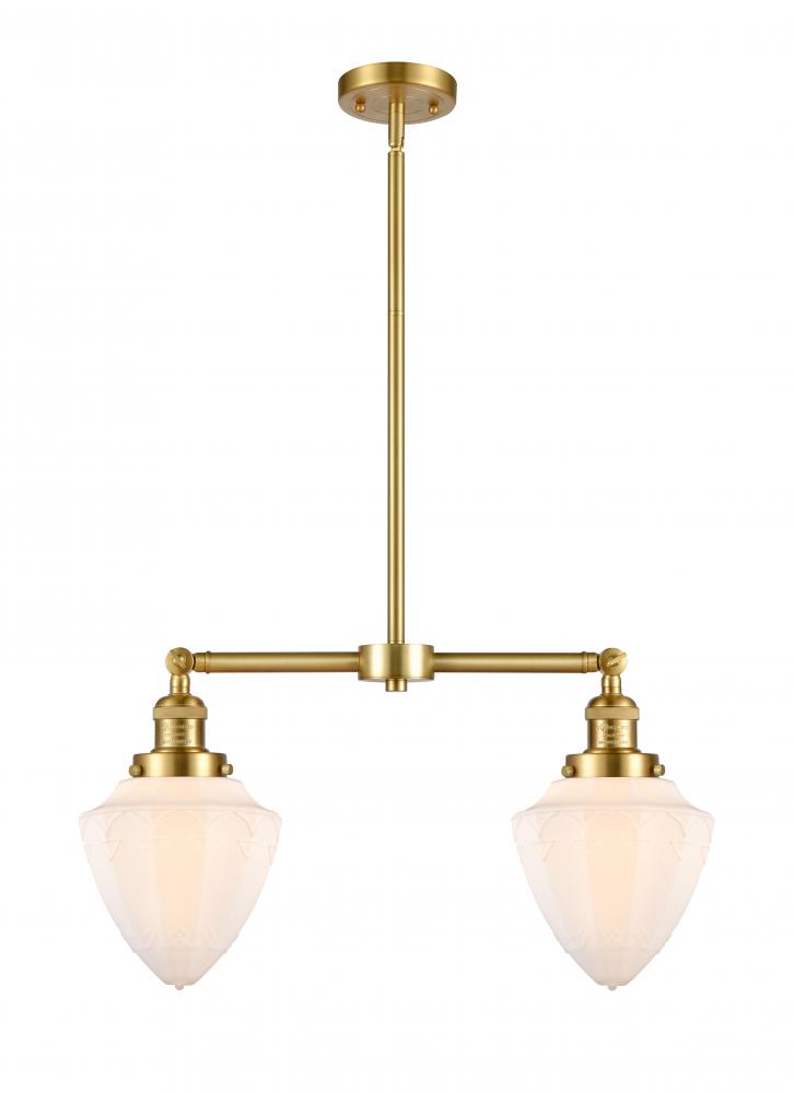 Bullet - 2 Light - 24 inch - Satin Gold - Stem Hung - Island Light