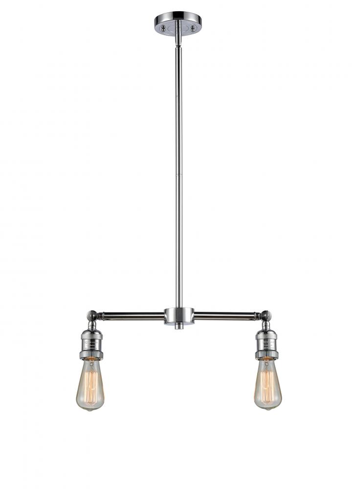 Bare Bulb - 2 Light - 20 inch - Polished Chrome - Stem Hung - Island Light