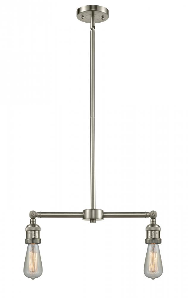 Bare Bulb - 2 Light - 8 inch - Brushed Satin Nickel - Stem Hung - Island Light