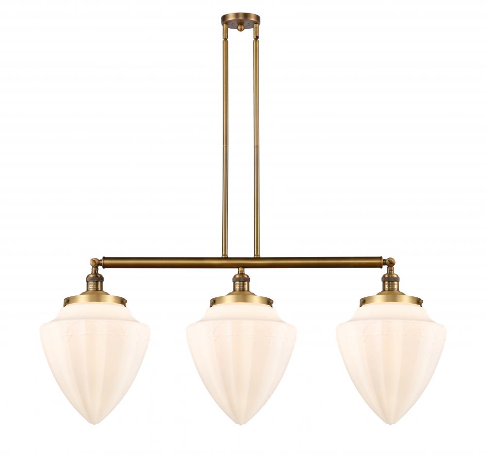 Bullet - 3 Light - 40 inch - Brushed Brass - Stem Hung - Island Light