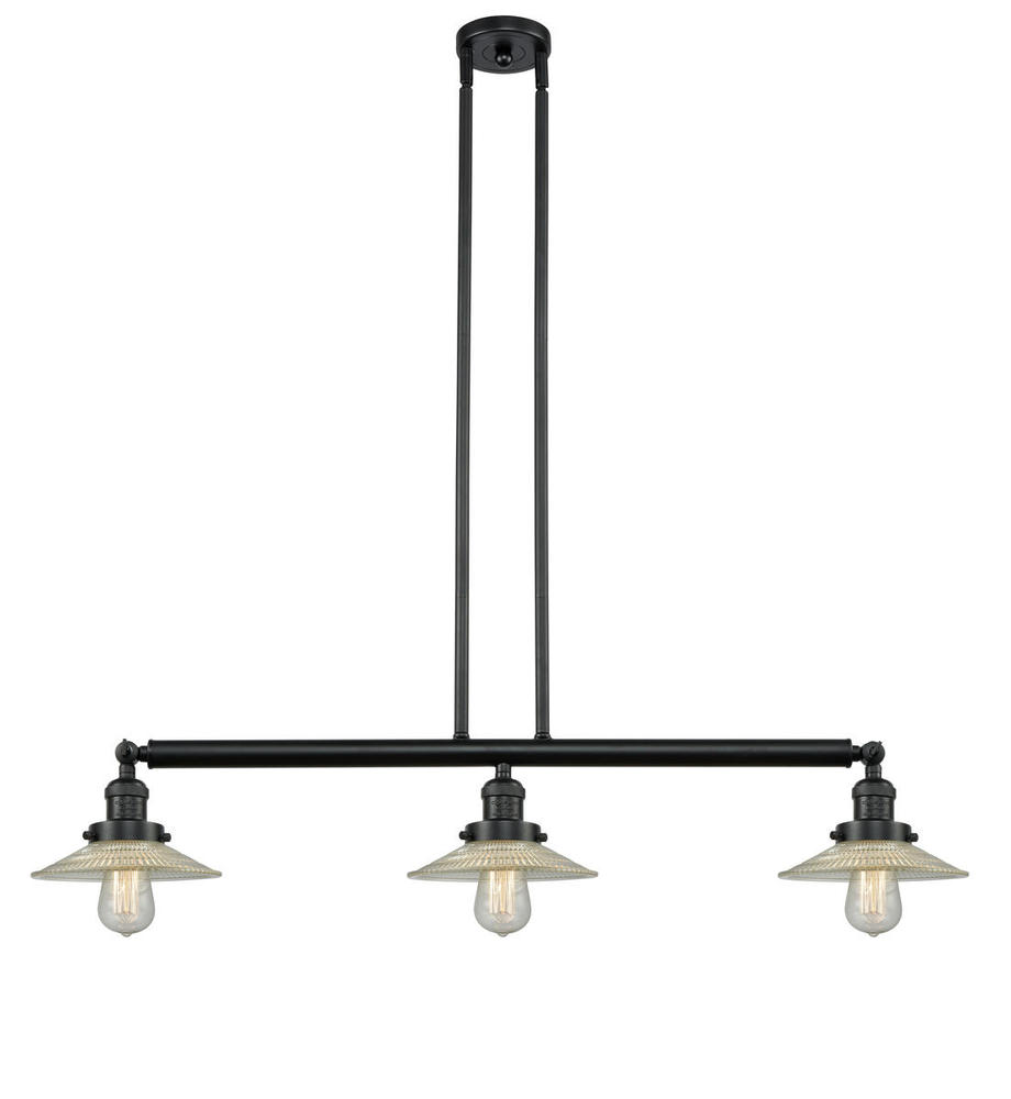 Halophane - 3 Light - 41 inch - Matte Black - Stem Hung - Island Light