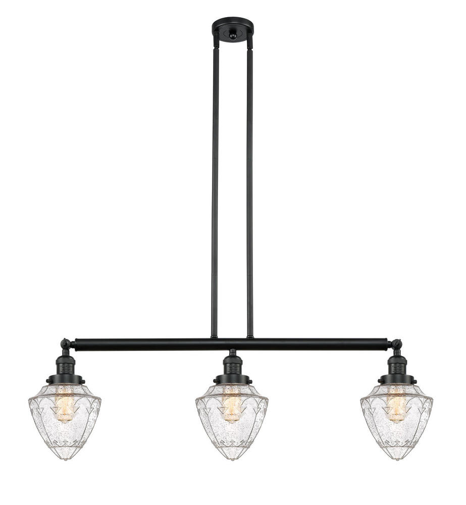 Bullet - 3 Light - 38 inch - Matte Black - Stem Hung - Island Light