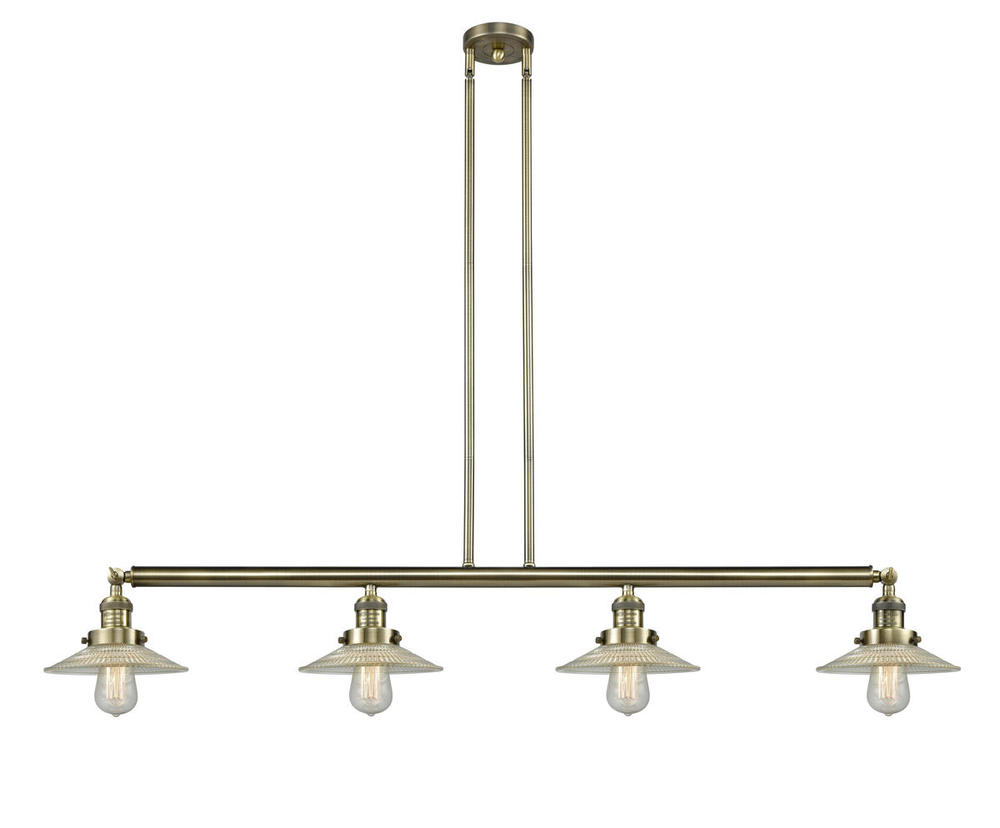 Halophane - 4 Light - 53 inch - Antique Brass - Stem Hung - Island Light