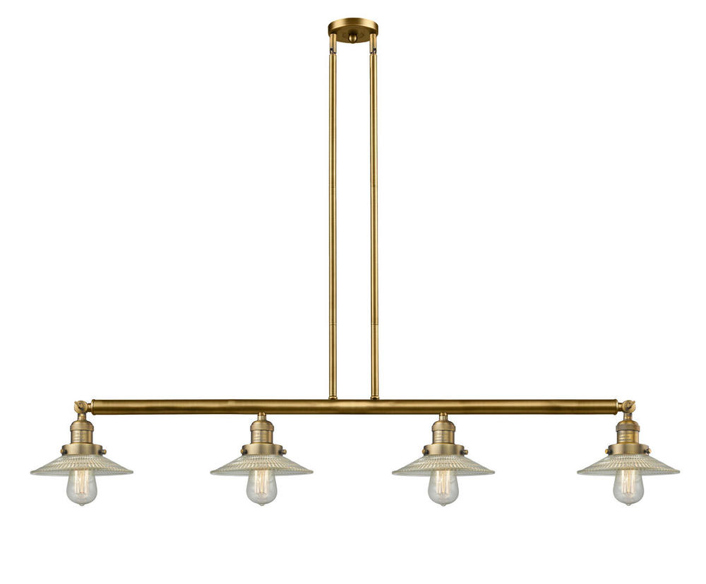 Halophane - 4 Light - 53 inch - Brushed Brass - Stem Hung - Island Light