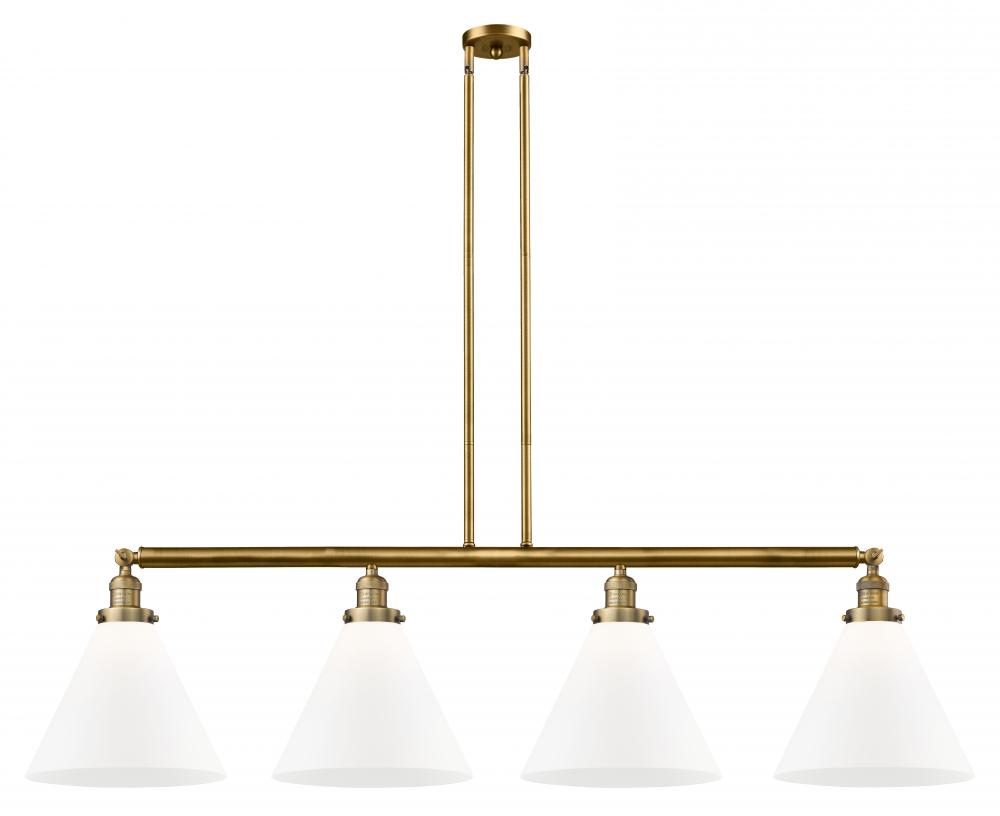 Cone - 4 Light - 56 inch - Brushed Brass - Stem Hung - Island Light