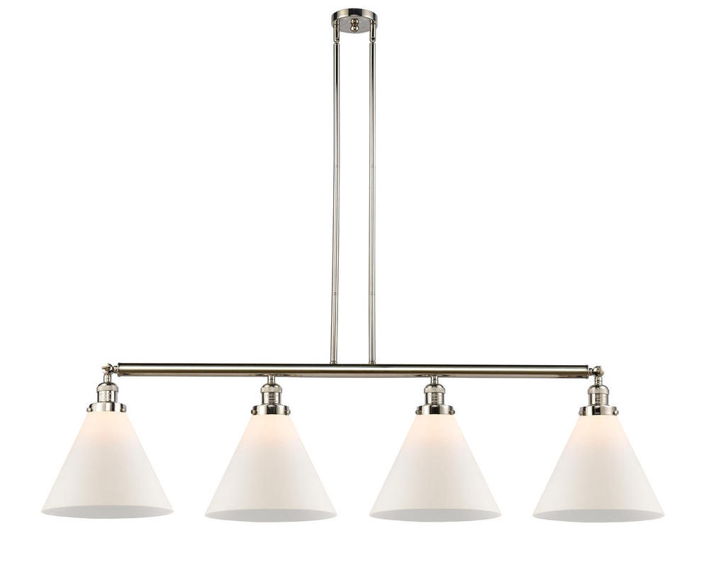 Cone - 4 Light - 56 inch - Polished Nickel - Stem Hung - Island Light