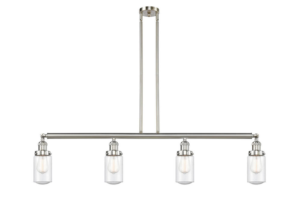 Dover - 4 Light - 49 inch - Brushed Satin Nickel - Stem Hung - Island Light