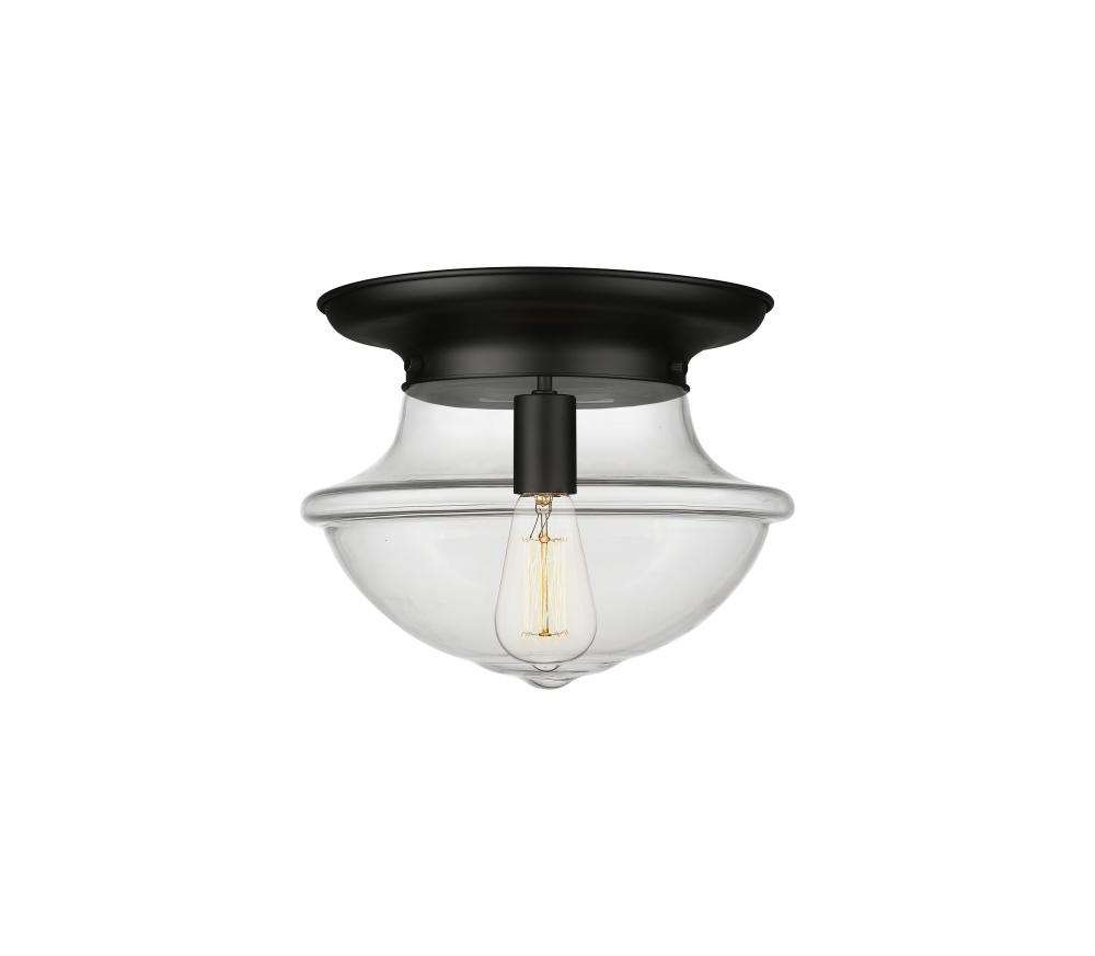 Oxford - 1 Light - 14 inch - Matte Black - Flush Mount