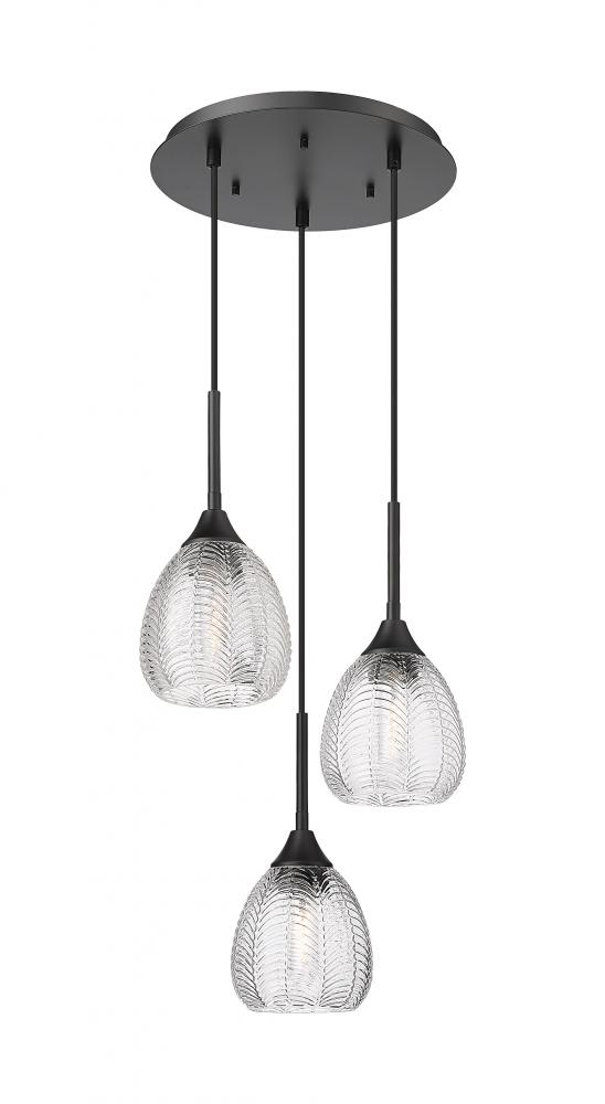 Berkshire - 3 Light - 13 inch - Matte Black - Cord Hung - Multi Pendant