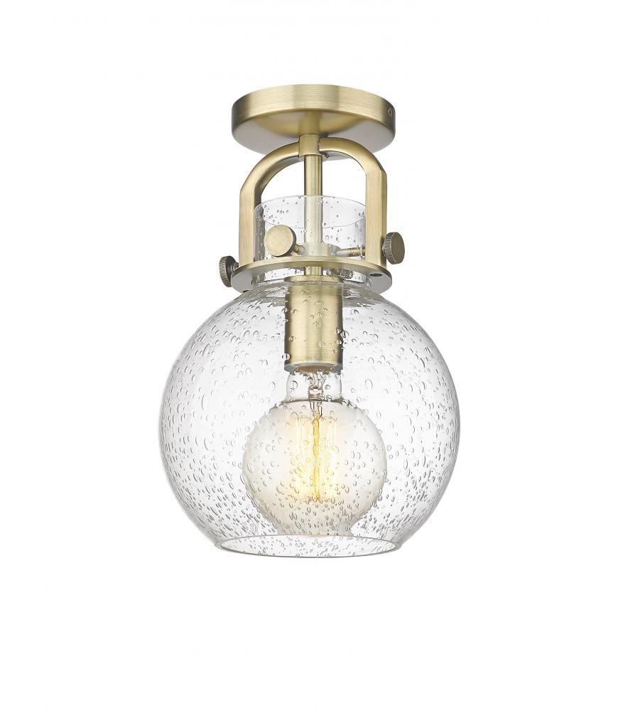 Newton Sphere - 1 Light - 8 inch - Brushed Brass - Flush Mount