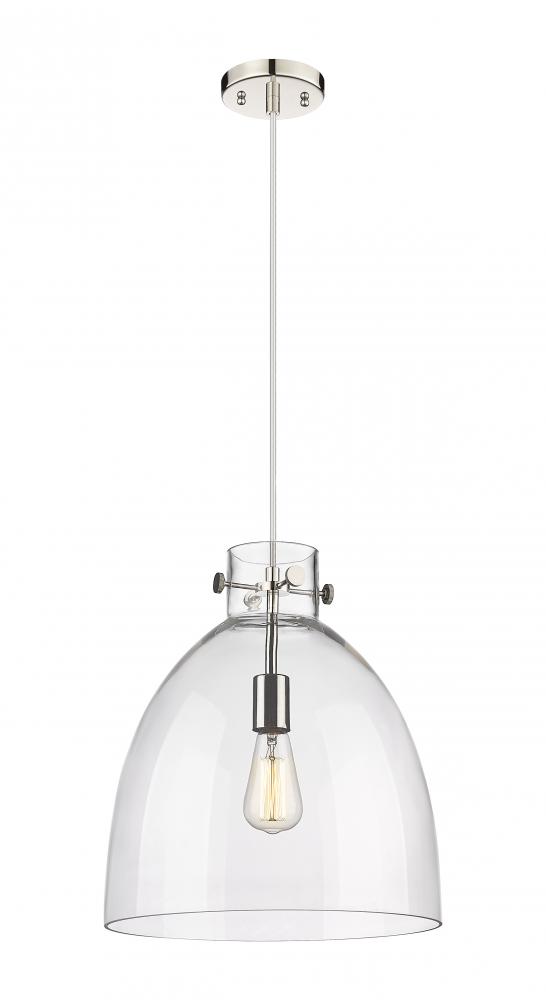 Newton Bell - 1 Light - 14 inch - Polished Nickel - Cord hung - Pendant