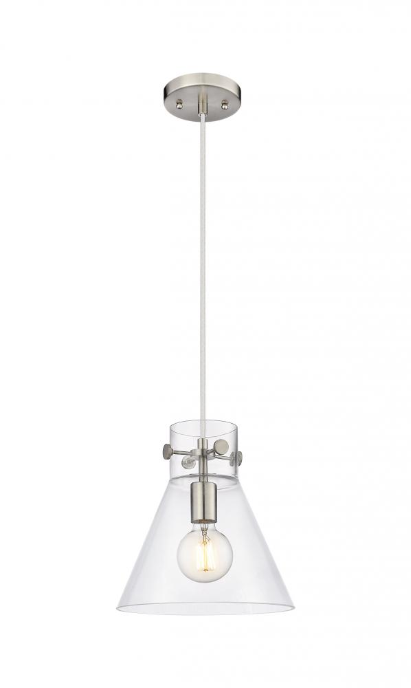 Newton Cone - 1 Light - 10 inch - Satin Nickel - Cord hung - Pendant