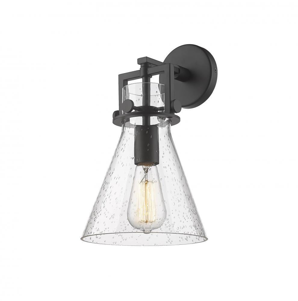 Newton Cone - 1 Light - 8 inch - Matte Black - Sconce