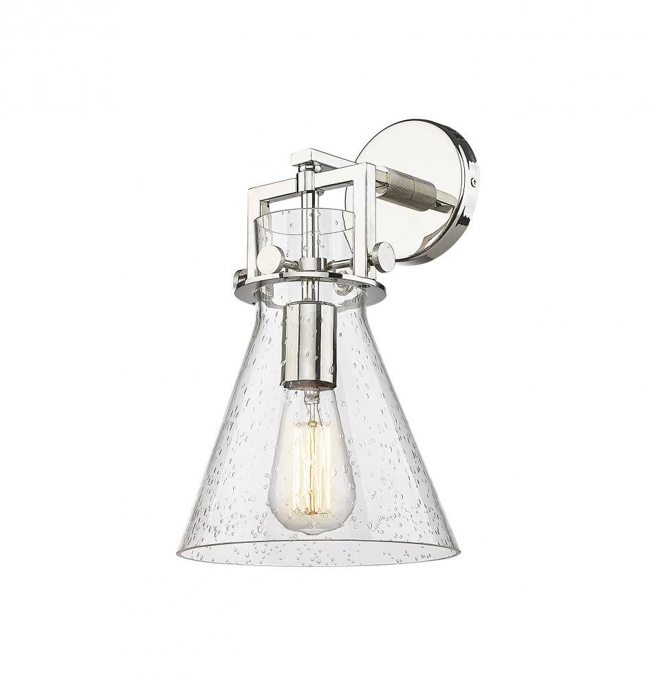 Newton Cone - 1 Light - 8 inch - Polished Nickel - Sconce