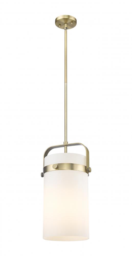 Pilaster - 1 Light - 8 inch Glass - Brushed Brass - Pendant