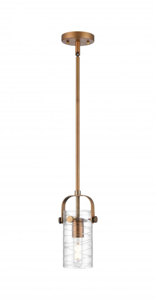 Pilaster II Cylinder - 1 Light - 7 inch Long Glass - Brushed Brass - Pendant