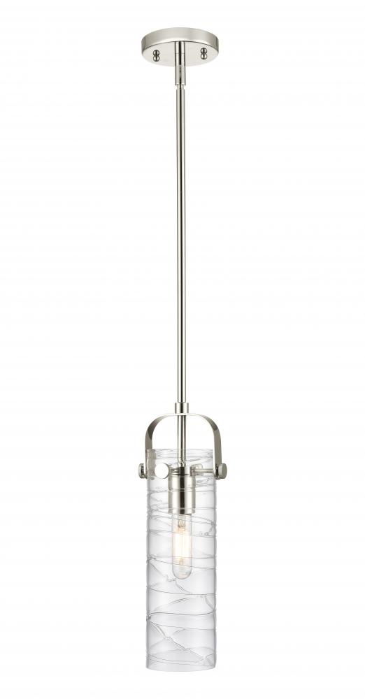 Pilaster II Cylinder - 1 Light - 12 inch Long Glass - Polished Nickel - Pendant