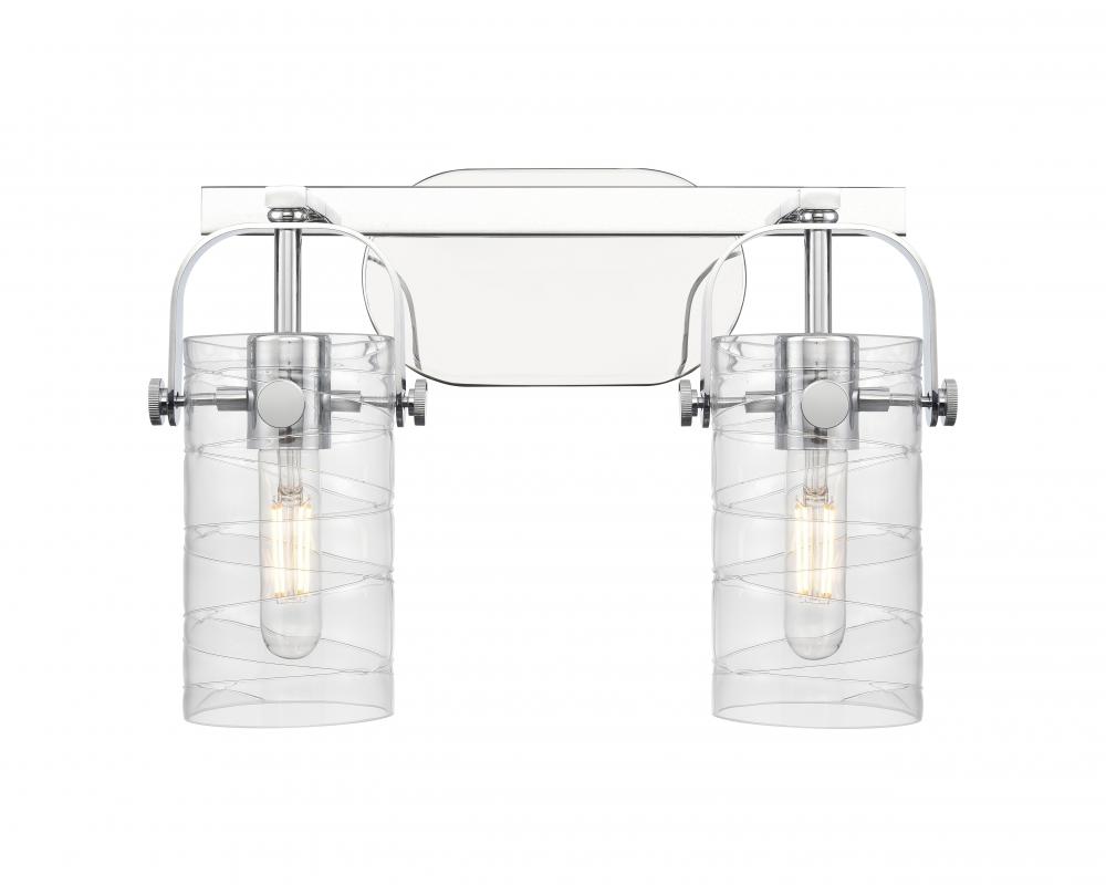 Pilaster II Cylinder - 2 Light - 15 inch - Polished Chrome - Bath Vanity Light