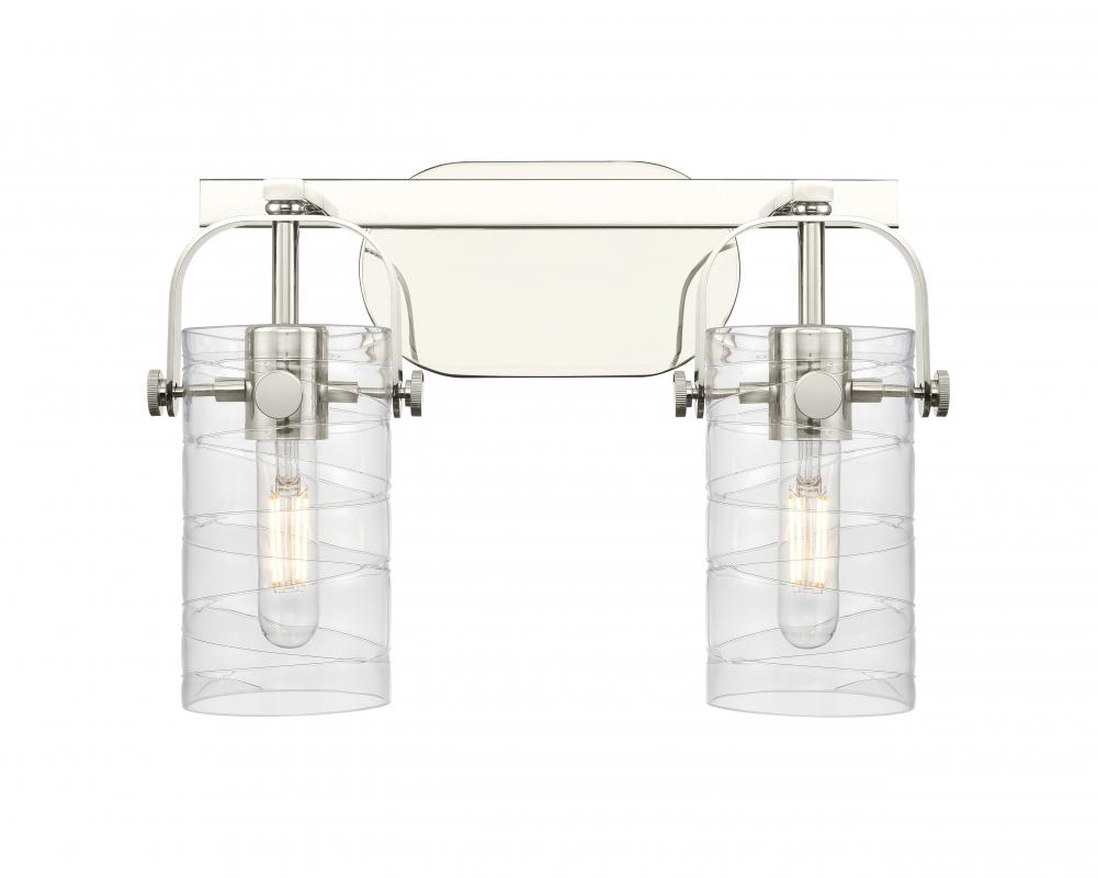 Pilaster II Cylinder - 2 Light - 15 inch - Polished Nickel - Bath Vanity Light