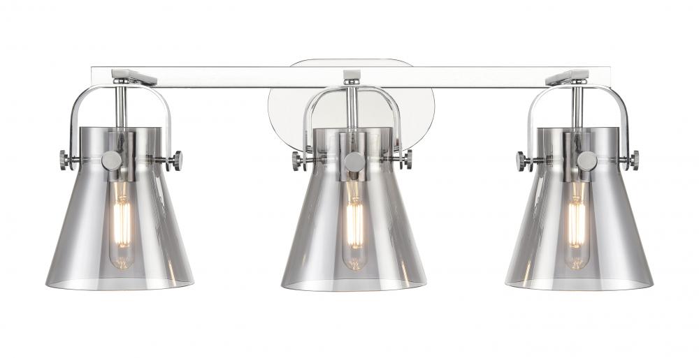 Pilaster II Cone - 3 Light - 27 inch - Polished Chrome - Bath Vanity Light