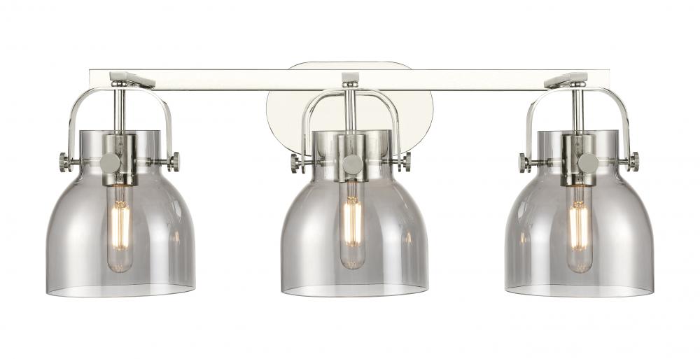 Pilaster II Bell - 3 Light - 27 inch - Polished Nickel - Bath Vanity Light