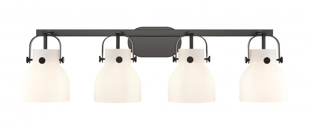 Pilaster II Bell - 4 Light - 37 inch - Matte Black - Bath Vanity Light