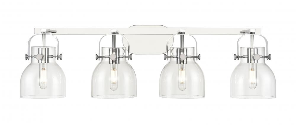 Pilaster II Bell - 4 Light - 37 inch - Polished Chrome - Bath Vanity Light