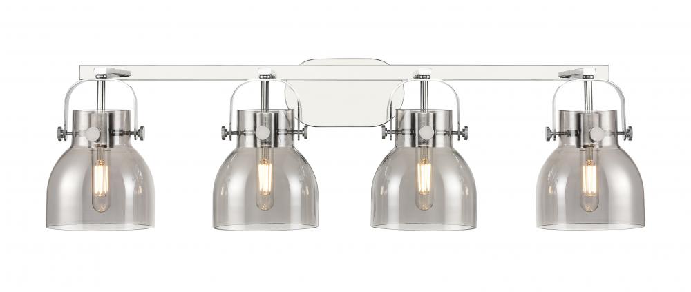 Pilaster II Bell - 4 Light - 37 inch - Polished Chrome - Bath Vanity Light