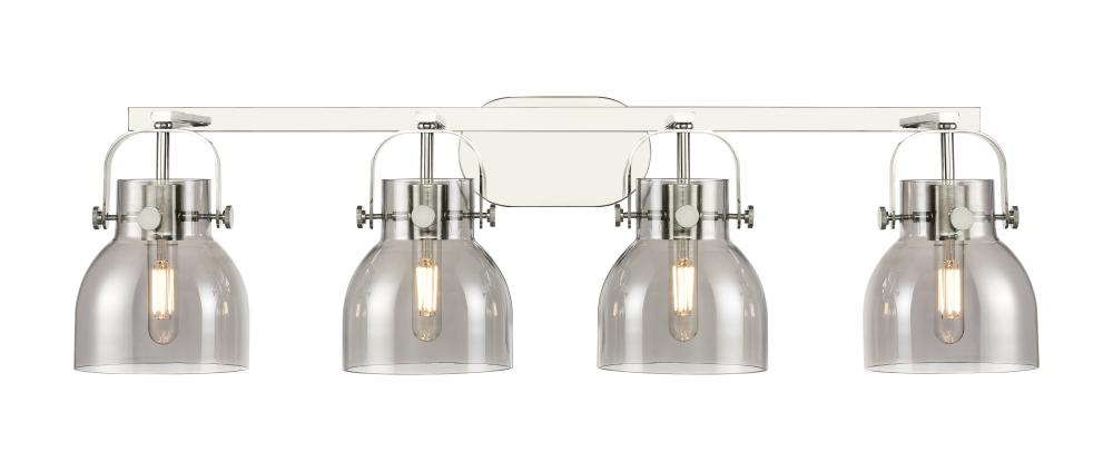 Pilaster II Bell - 4 Light - 37 inch - Polished Nickel - Bath Vanity Light