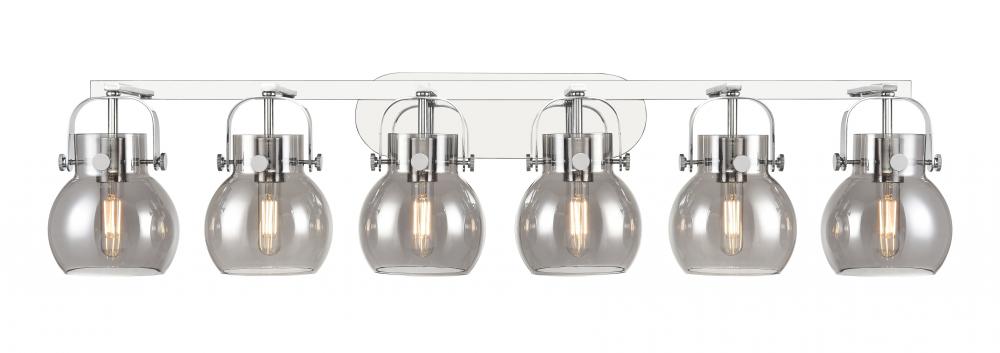 Pilaster II Sphere - 6 Light - 46 inch - Polished Chrome - Bath Vanity Light