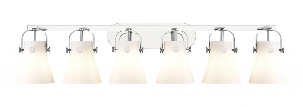 Pilaster II Cone - 6 Light - 46 inch - Polished Chrome - Bath Vanity Light