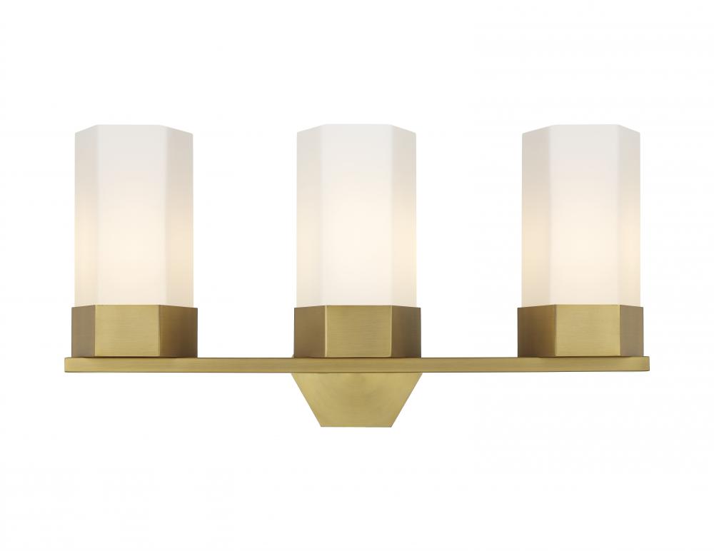 Claverack - 3 Light - 22 inch - Brushed Brass - Bath Vanity Light