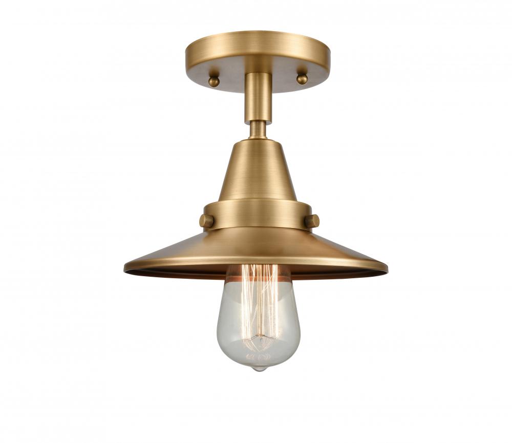 Railroad - 1 Light - 8 inch - Brushed Brass - Flush Mount