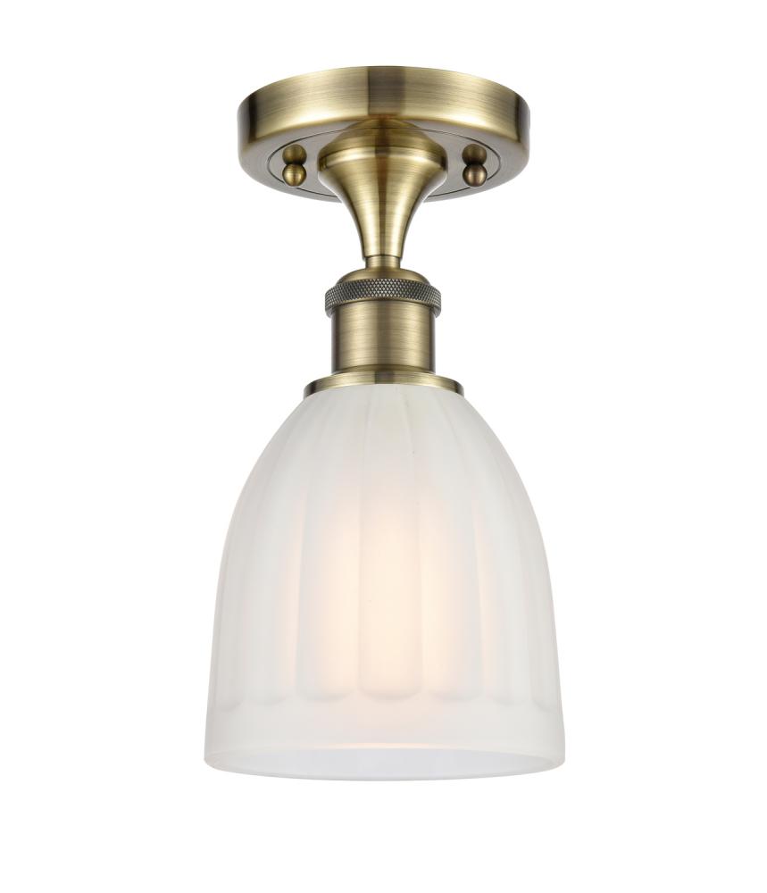 Brookfield - 1 Light - 6 inch - Antique Brass - Semi-Flush Mount