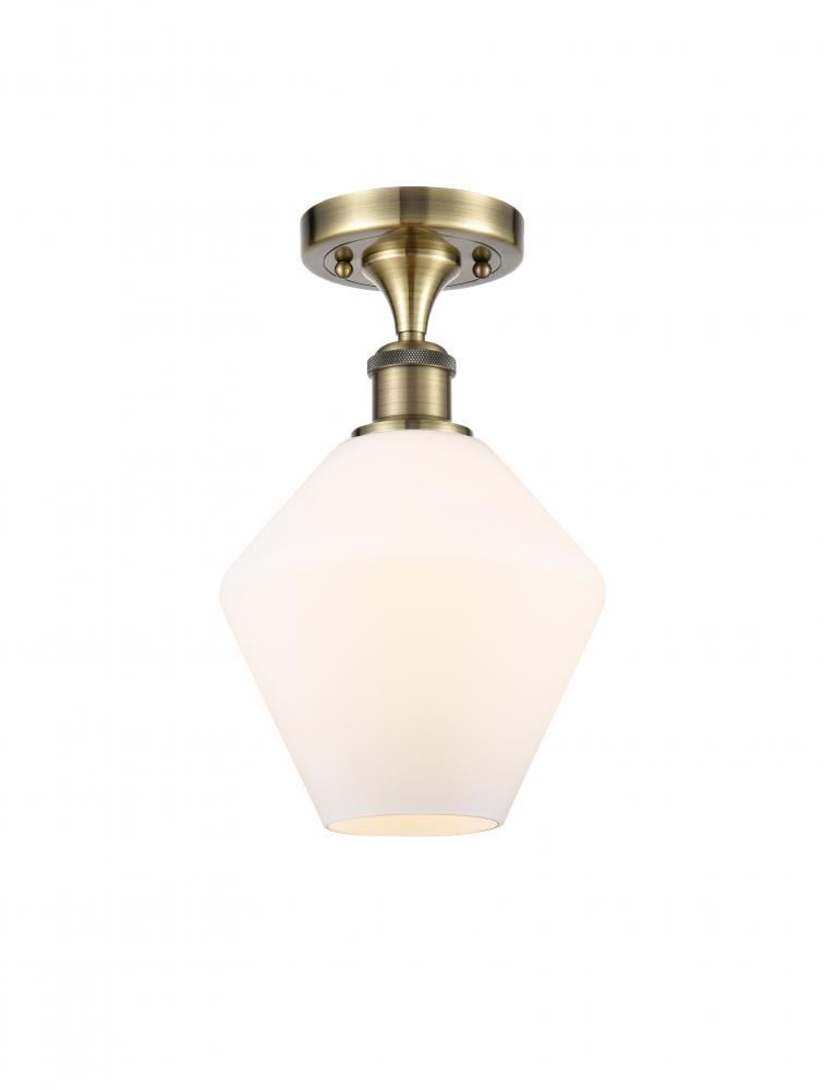 Cindyrella - 1 Light - 8 inch - Antique Brass - Semi-Flush Mount