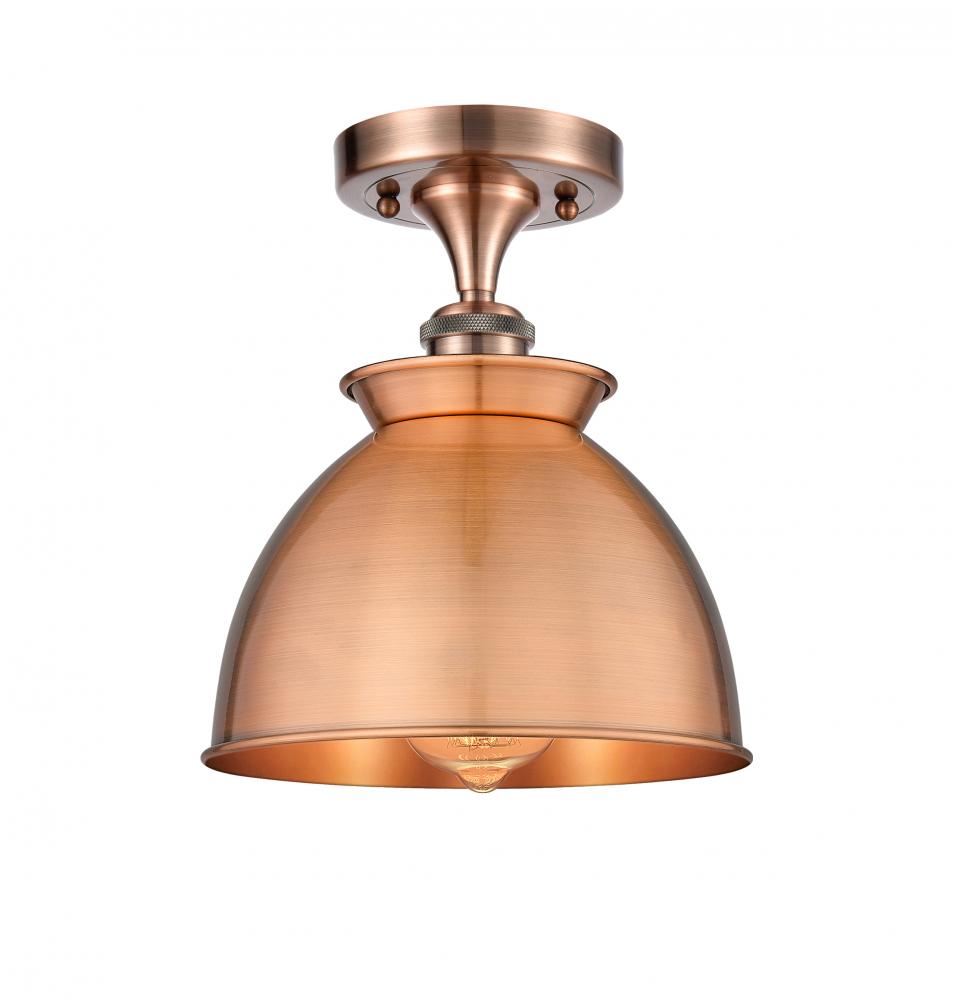 Adirondack - 1 Light - 8 inch - Antique Copper - Semi-Flush Mount