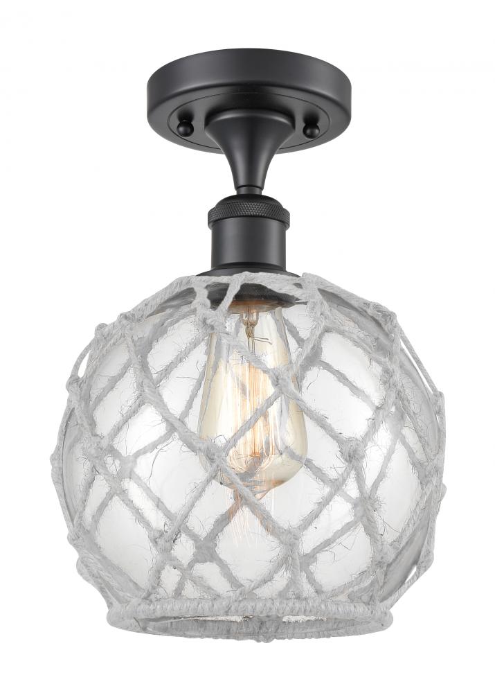 Farmhouse Rope - 1 Light - 8 inch - Matte Black - Semi-Flush Mount