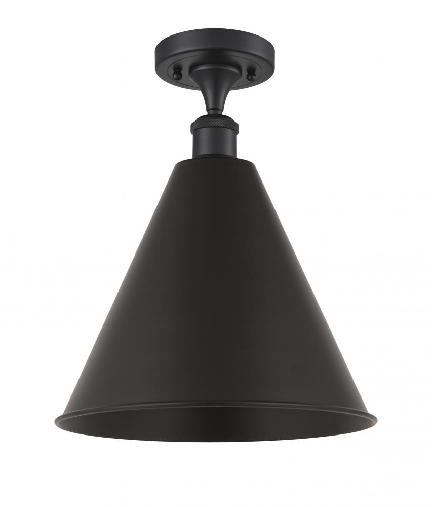 Berkshire - 1 Light - 16 inch - Matte Black - Semi-Flush Mount