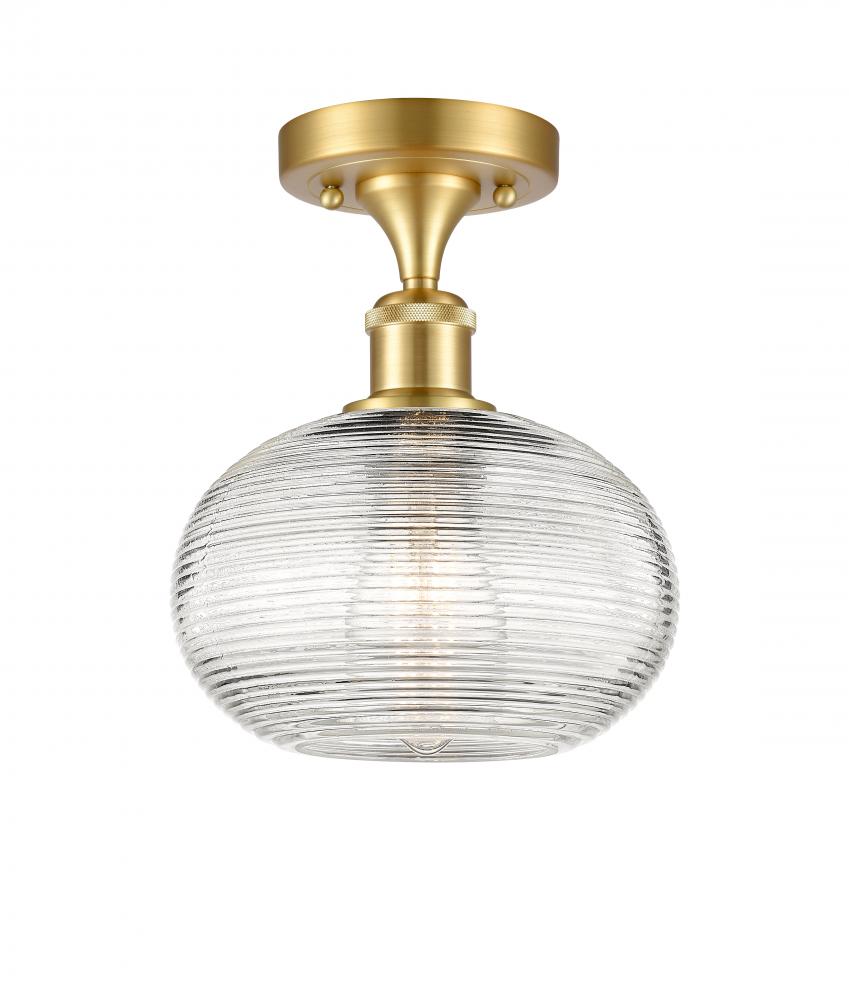 Ithaca - 1 Light - 8 inch - Satin Gold - Semi-Flush Mount