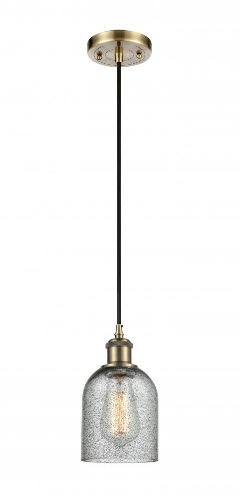 Caledonia - 1 Light - 5 inch - Antique Brass - Cord hung - Mini Pendant