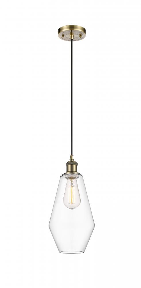 Cindyrella - 1 Light - 7 inch - Antique Brass - Cord hung - Mini Pendant